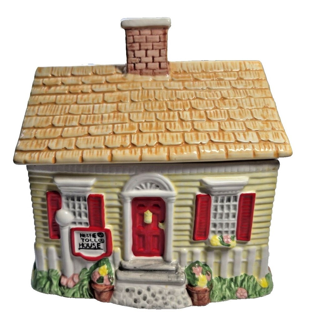 Vintage 1992 Limited Edition Nestle Tollhouse Ceramic Cookie Jar with Lid